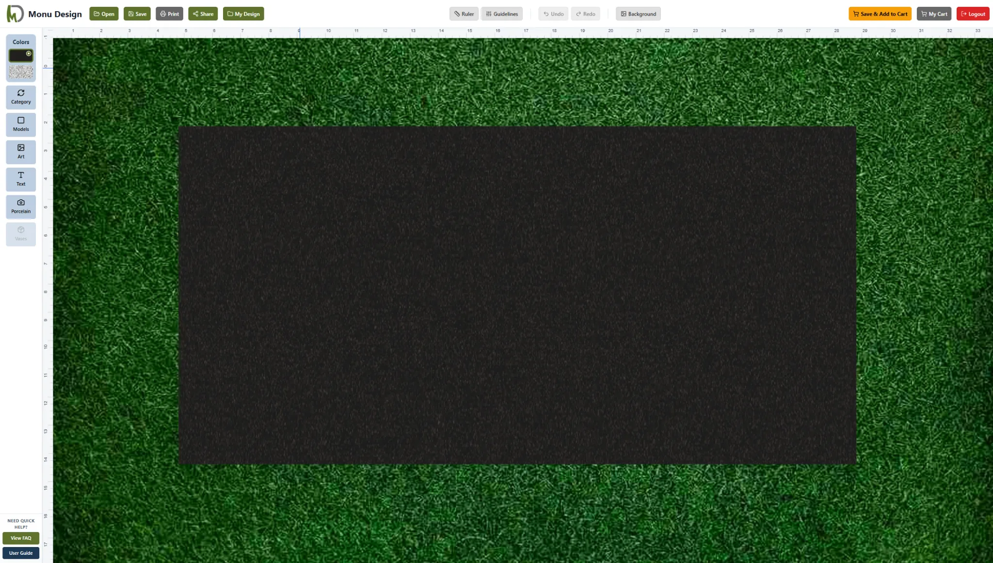 Monu Design blank memorial canvas and model selection interface