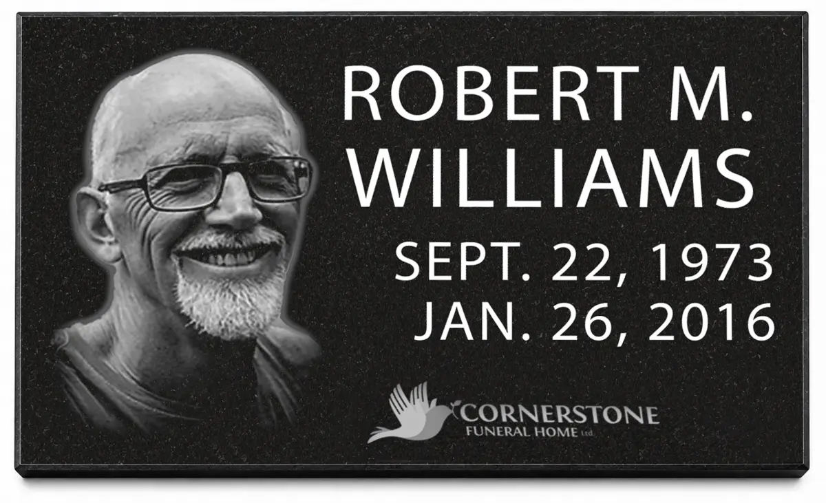 Personalized Premium Jet Black granite Funeral Marker